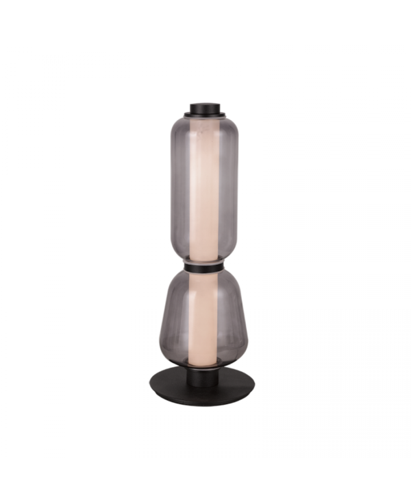 23061 TABLE LED LIGHT 7W 3000K BLACK MATT METALL - SMOKED GLASS Zambelis Lights