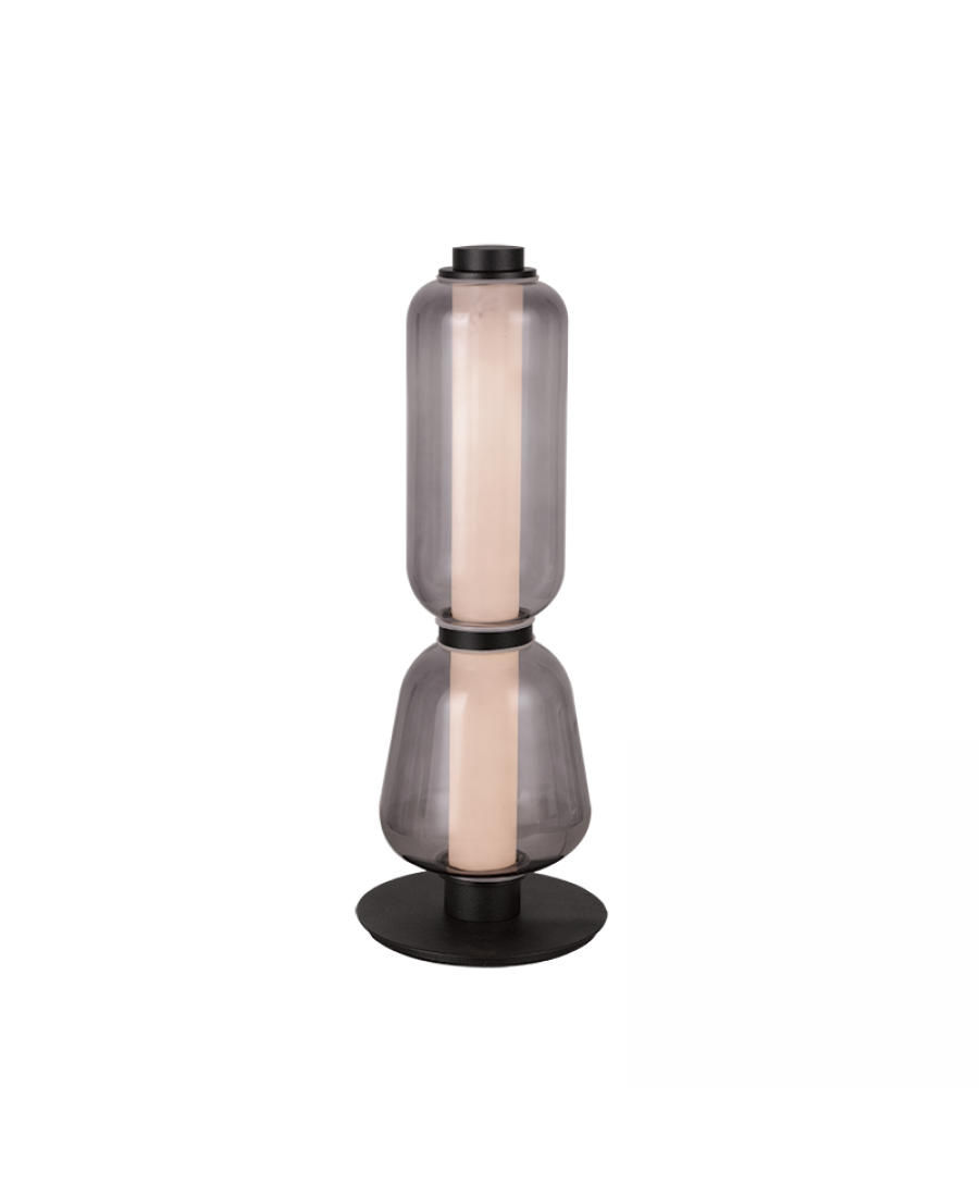 23061 TABLE LED LIGHT 7W 3000K BLACK MATT METALL - SMOKED GLASS Zambelis Lights
