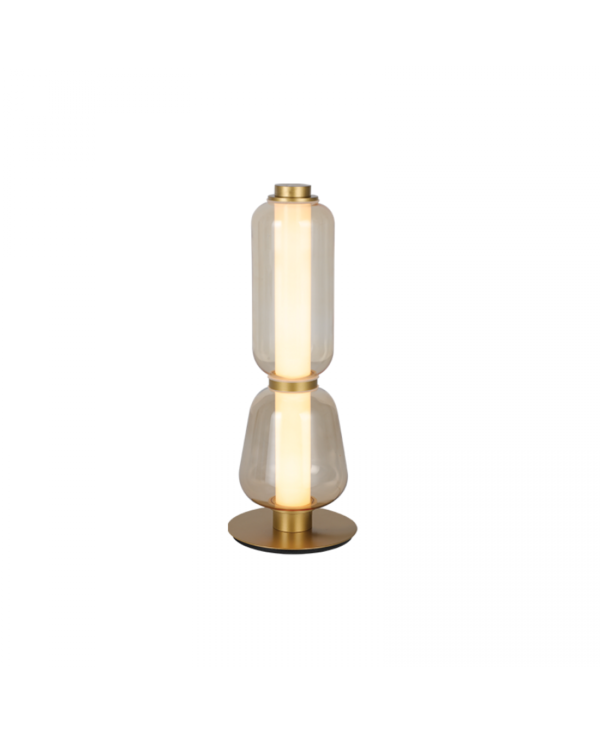 23060 TABLE LED LIGHT 7W 3000K GOLD MATT METALL - CHAMPAGNE GLASS Zambelis Lights