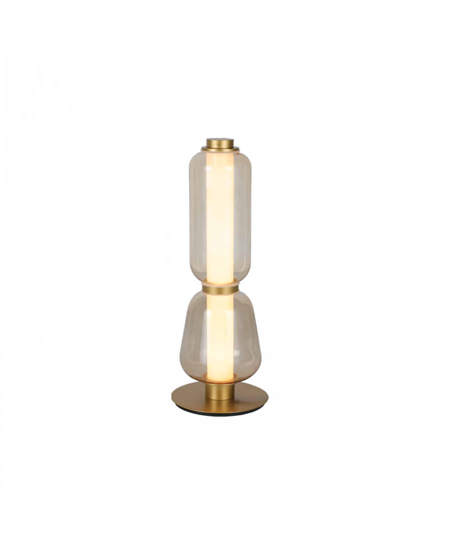 23060 TABLE LED LIGHT 7W 3000K GOLD MATT METALL - CHAMPAGNE GLASS Zambelis Lights