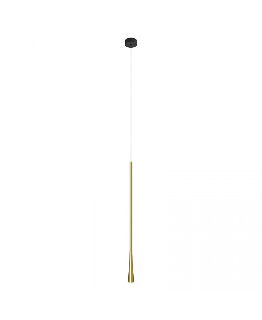 20143 LED PENDANT LIGHT 6W 3000K ALUMINIUM BLACK CANOPY - BRASS LAMP Zambelis Lights