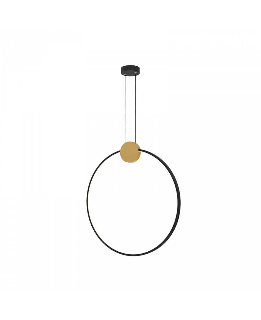 23095 PENDANT LED LIGHT 24W 3000K ALUMINIUM-SILICON,GOLD-BLACK RING Zambelis Lights