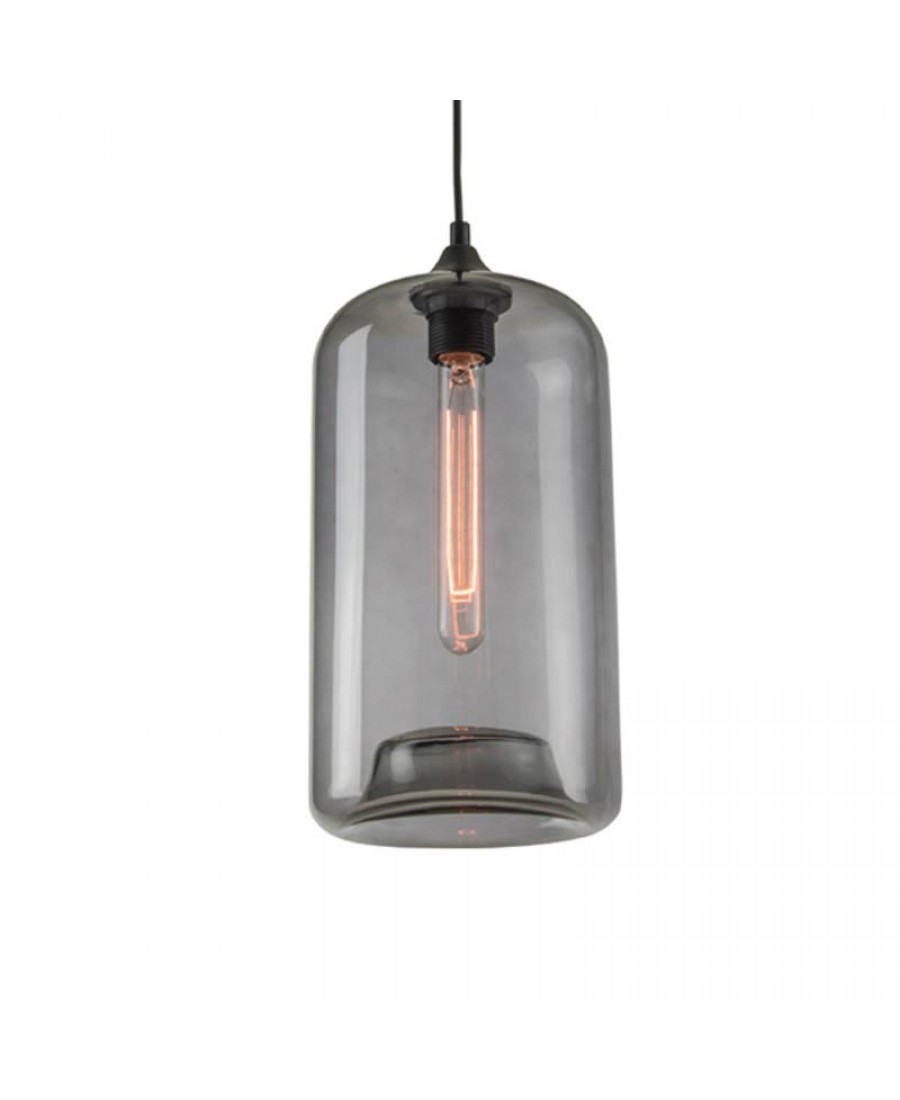 14101 PENDANT LAMP 1XE27 GLASS SMOKED GREY Zambelis Lights