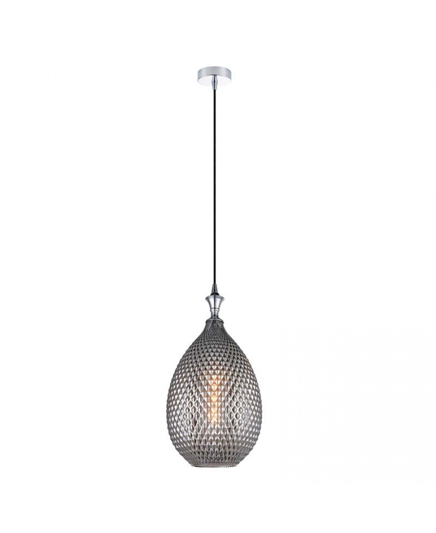 1986 PENDANT LIGHT 1XE27 GLASS SMOKE GRAY Zambelis Lights