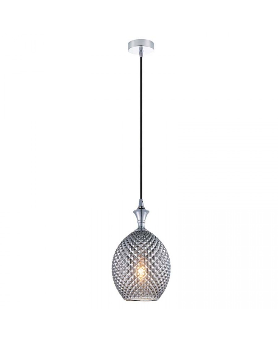 1987 PENDANT LIGHT 1XE27 GLASS SMOKE GRAY Zambelis Lights