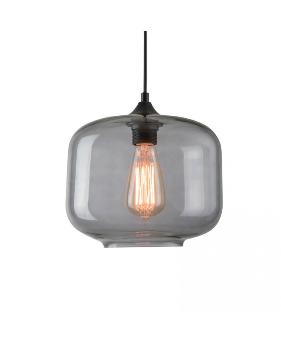 14102 PENDANT LAMP 1XE27 GLASS SMOKED GREY Zambelis Lights