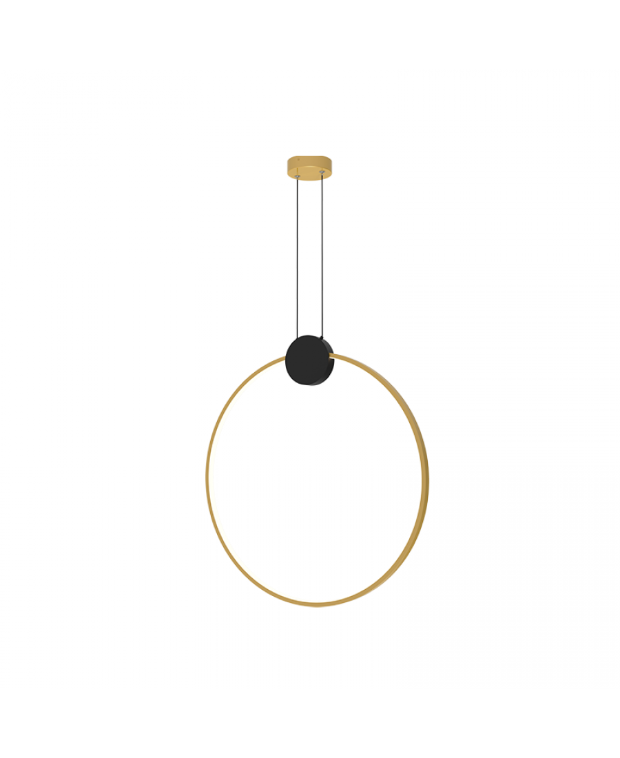 23094 PENDANT LED LIGHT 24W 3000K ALUMINIUM-SILICON,BLACK-GOLD RING Zambelis Lights