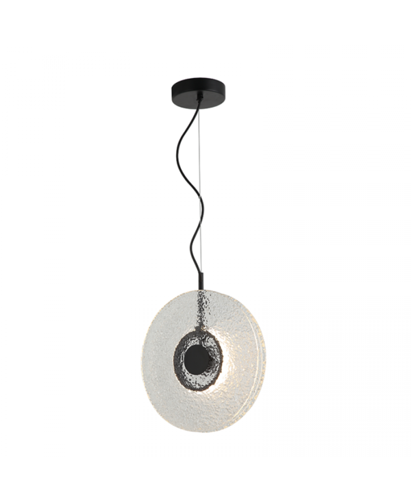 23075 PENDANT LED LIGHT 11W 3000K METAL-GLASS, BLACK-CLEAR GLASS Zambelis Lights