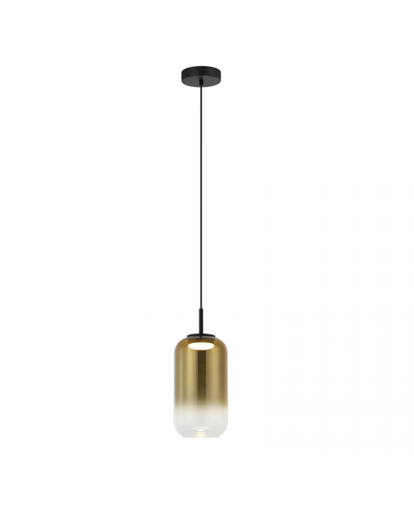 23218 PENDANT LED LIGHT 12W 3000K BLACK-GOLD GLASS Zambelis Lights