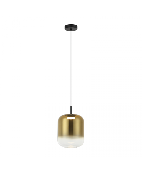 23215 PENDANT LED LIGHT 12W 3000K BLACK-GOLD GLASS Zambelis Lights