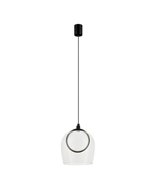 23080 PENDANT LED LIGHT 6W 3000K METAL-SILICON-GLASS,BLACK-CLEAR GLASS Zambelis Lights