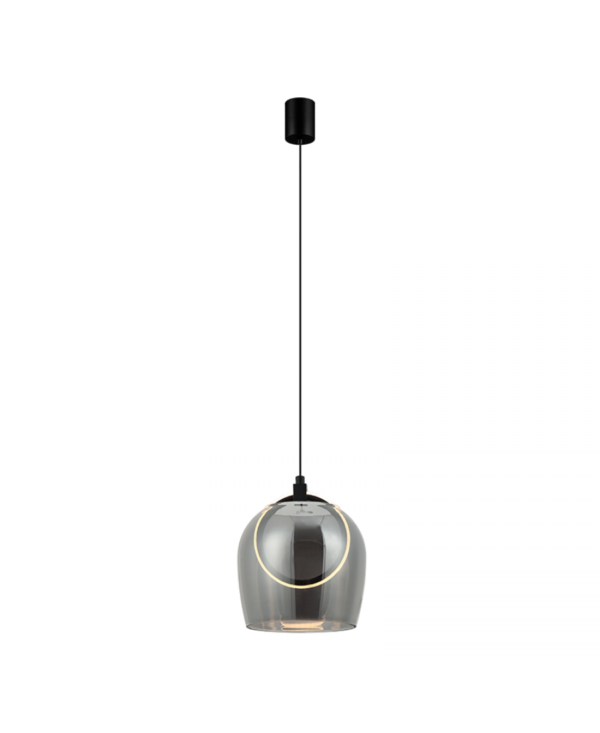 23078 PENDANT LED LIGHT 6W 3000K METAL-SILICON-GLASS,BLACK-SMOKED GREY Zambelis Lights