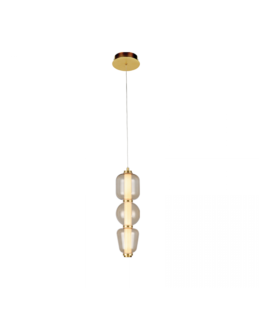 23062 PENDANT LED LIGHT 12W 3000K METAL-GLASS,GOLD-CHAMPAGNE Zambelis Lights