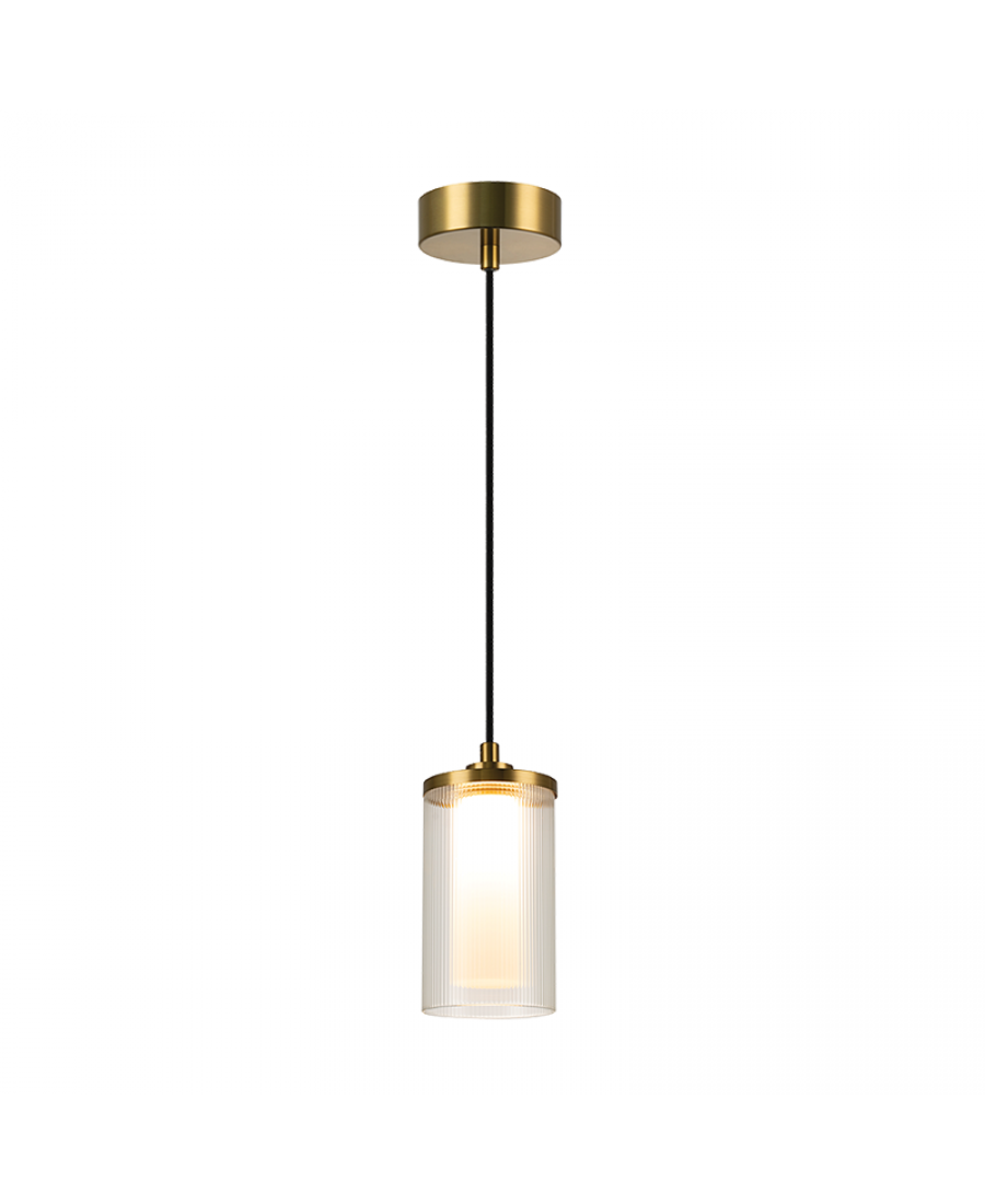 23018 PENDANT LED LIGHT 9W 3000K METAL-GLASS GOLD Zambelis Lights