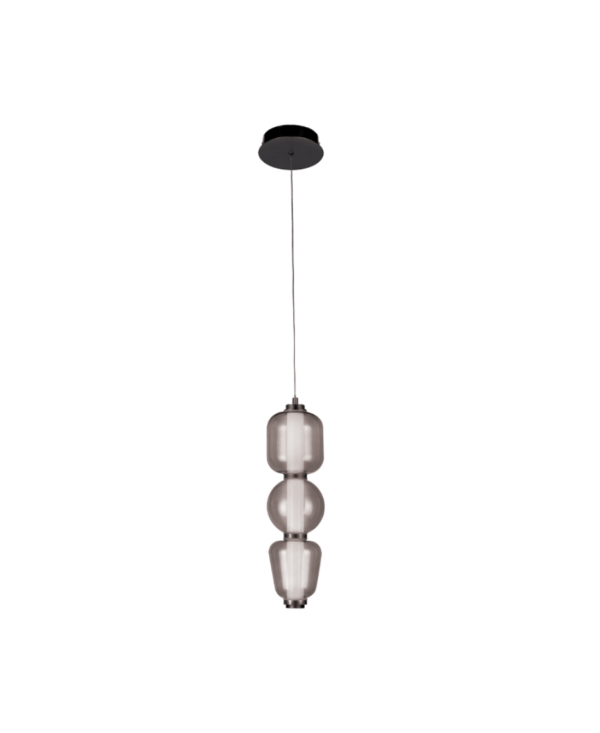 23269 PENDANT LED LIGHT 12W 3000K METAL-ACRYLIC-GLASS,BLACK-SMOKED GREY Zambelis Lights
