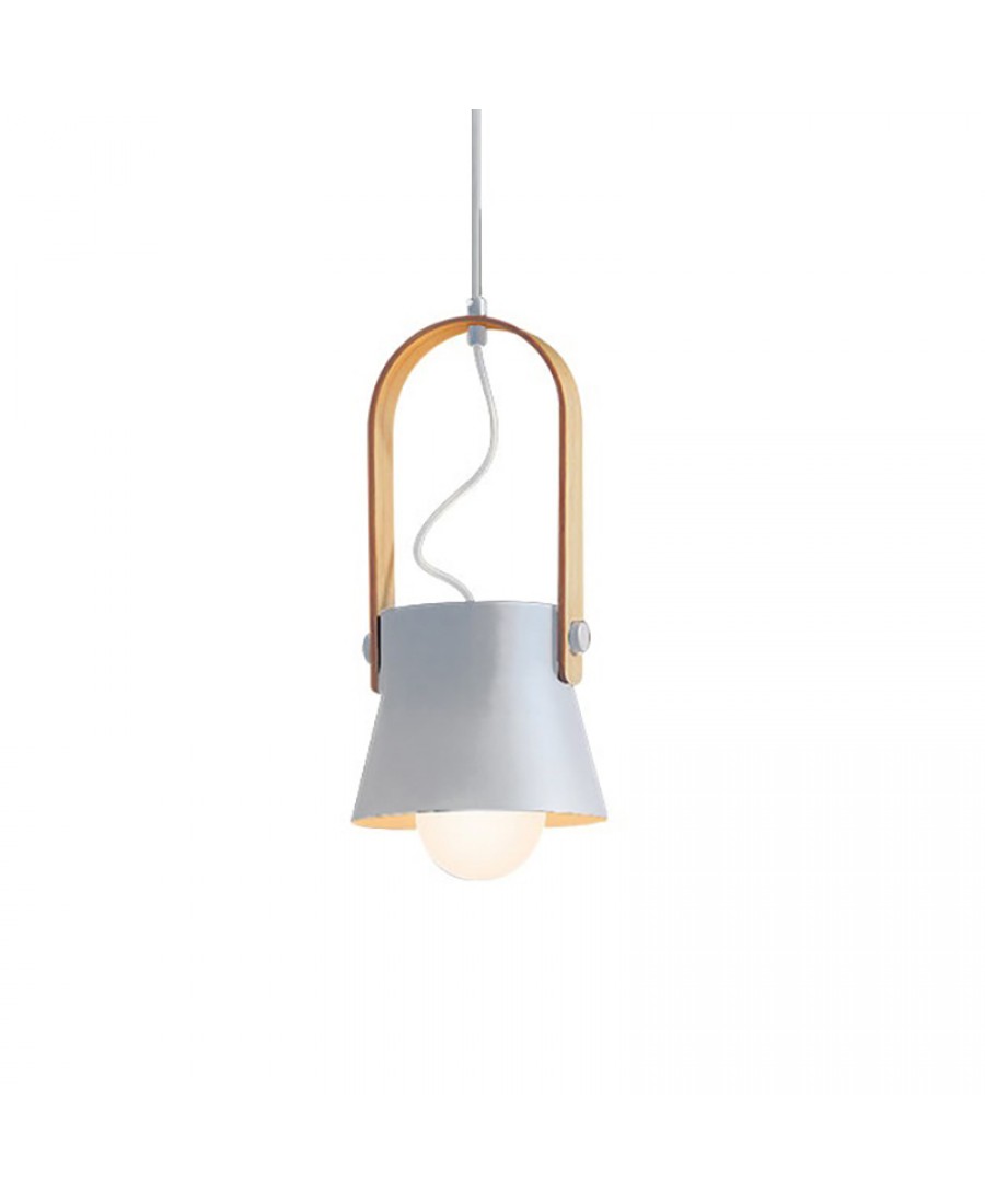 18193 PENDANT WHITE-WOOD 1xE27 40W Zambelis Lights