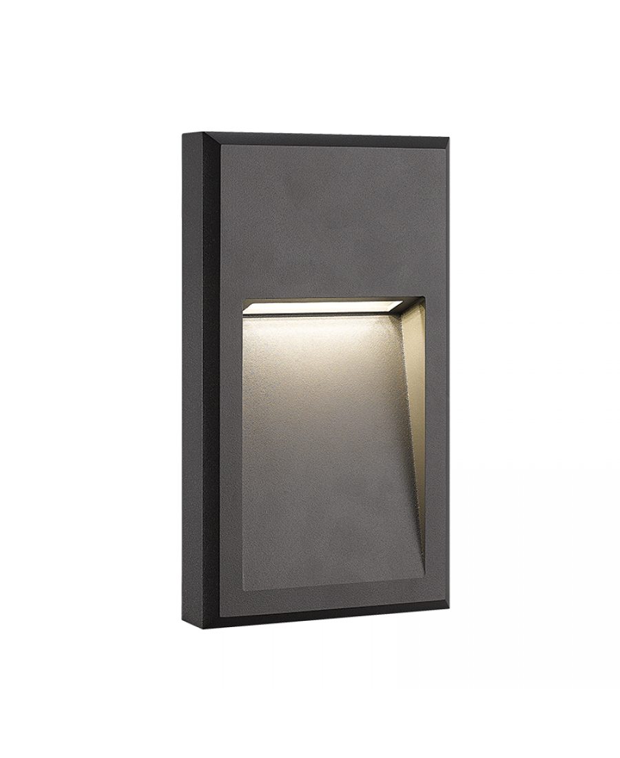 E346 OUTDOOR STEP LIGHT LED 6W 3000K ALUMINIUM GRAPHITE IP65 Zambelis Lights