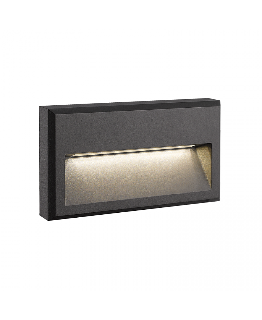 E347 OUTDOOR STEP LIGHT LED 6W 3000K ALUMINIUM GRAPHITE IP65 Zambelis Lights