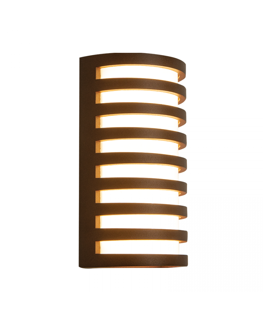 E341 OUTDOOR SCONCE LIGHT LED 10W 3000K ALUMINIUM BROWN IP65 Zambelis Lights