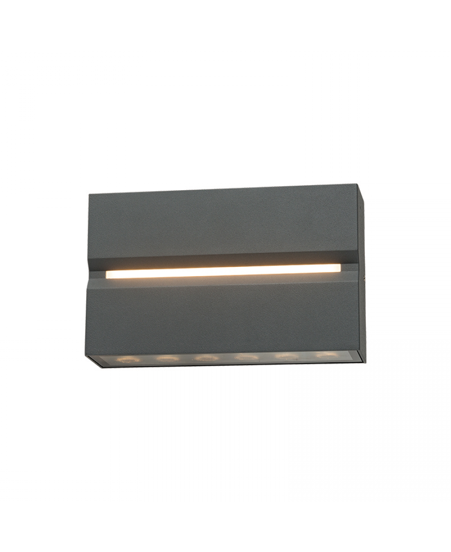 E272 OUTDOOR WALL LIGHT LED 15W 3000K ALUMINIUM GRAPHITE IP54 Zambelis Lights