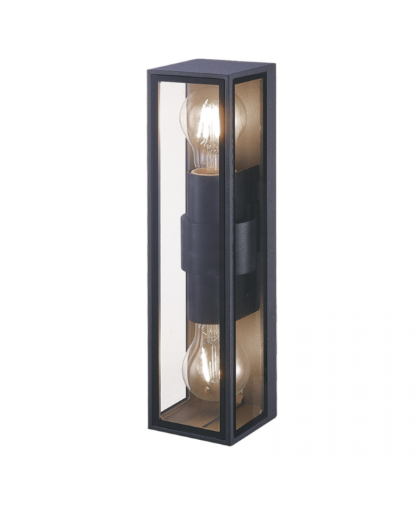 E296 OUTDOOR WALL LIGHT 2XE27 ALUMINUM GRAPHITE IP54 Zambelis Lights