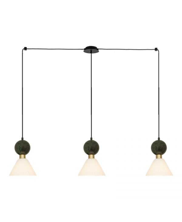 23248 PENDANT LIGHTS 3XE14 MAX 15W GREEN MARBLE - BRASS Zambelis Lights