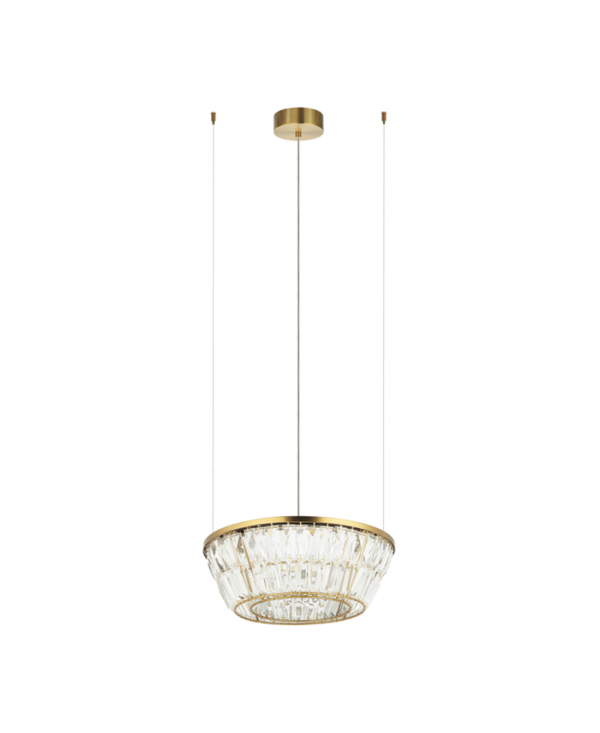 23045 PENDANT LED LIGHT 27W 3000K METAL-CRYSTAL ANTIQUE BRASS Zambelis Lights
