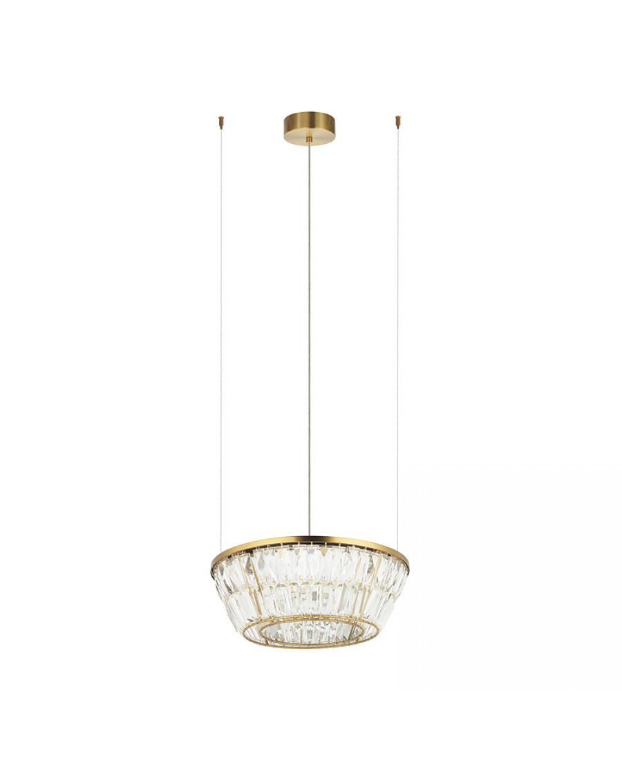 23045 PENDANT LED LIGHT 27W 3000K METAL-CRYSTAL ANTIQUE BRASS Zambelis Lights