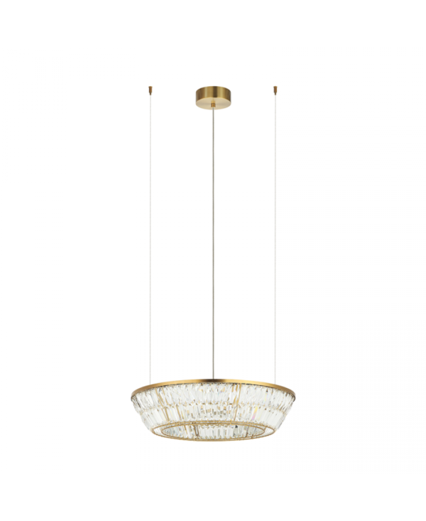 23046 PENDANT LED LIGHT 38W 3000K METAL-CRYSTAL ANTIQUE BRASS Zambelis Lights