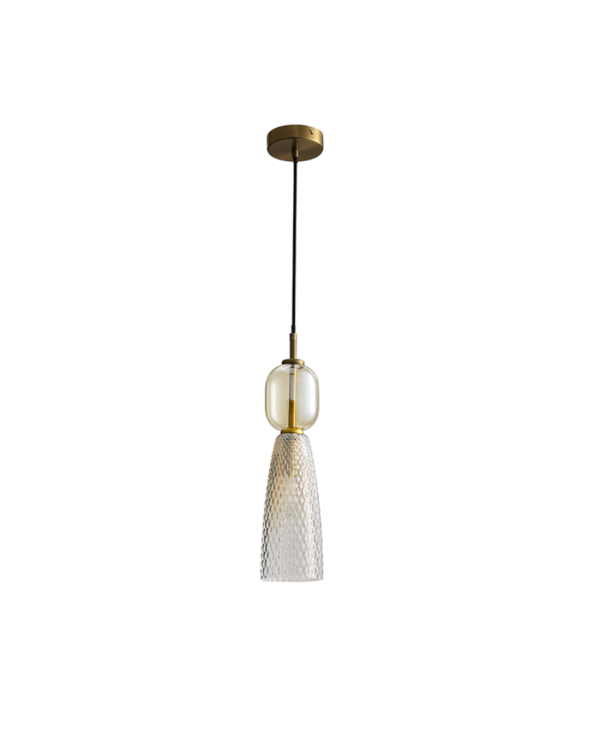 23008 PENDANT LIGHT E14 MAX 40W METAL-GLASS ANTIQUE BRASS Zambelis Lights