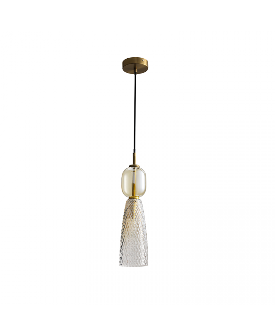 23008 PENDANT LIGHT E14 MAX 40W METAL-GLASS ANTIQUE BRASS Zambelis Lights