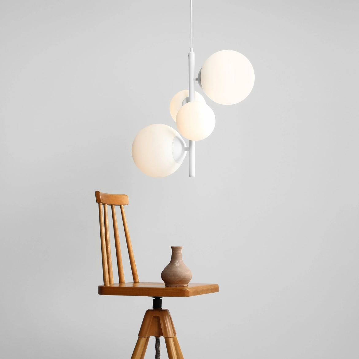 Lampa wisząca nowoczesna Aldex BLOOM 4 1091L biała 2×E14 + 2×E27 - obrazek 5