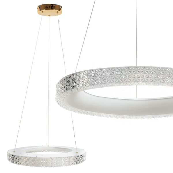 LAMPA WISZĄCA LED MS002-CP Różowe Złoto 60cm