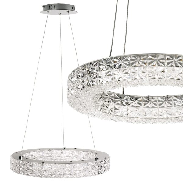 LAMPA WISZĄCA LED MS004-CP 40cm Chrom