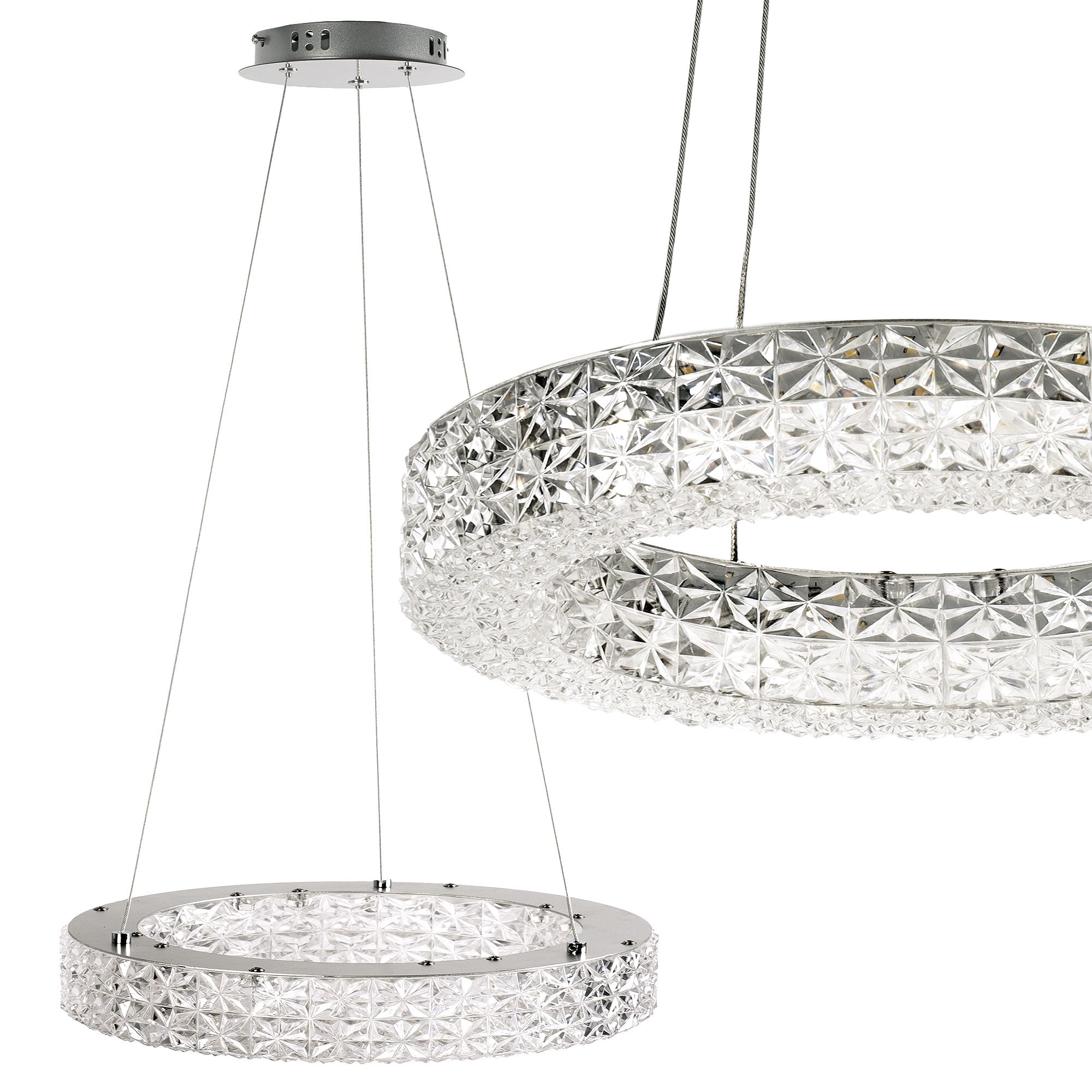 LAMPA WISZĄCA LED MS004-CP 40cm Chrom