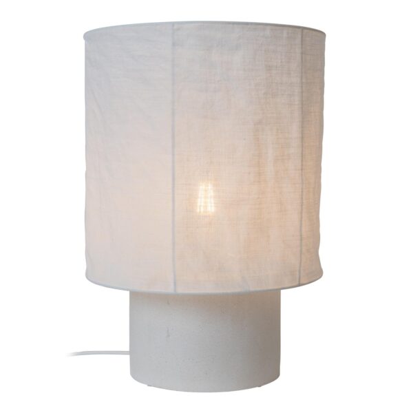 Lampa stołowa boho Lucide TISSAJA — biała, E27, Ø 30 cm — 06528/41/31