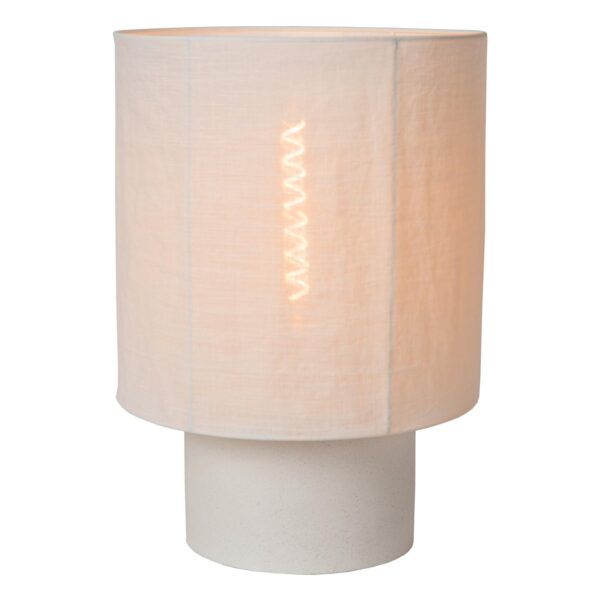 Lampa stołowa boho Lucide TISSAJA — biała, E27, Ø 35 cm — 06528/50/31