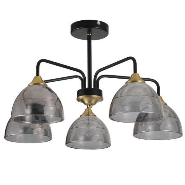 LAMPA SUFITOWA WISZĄCA G085-5C Czarna Lustrzana