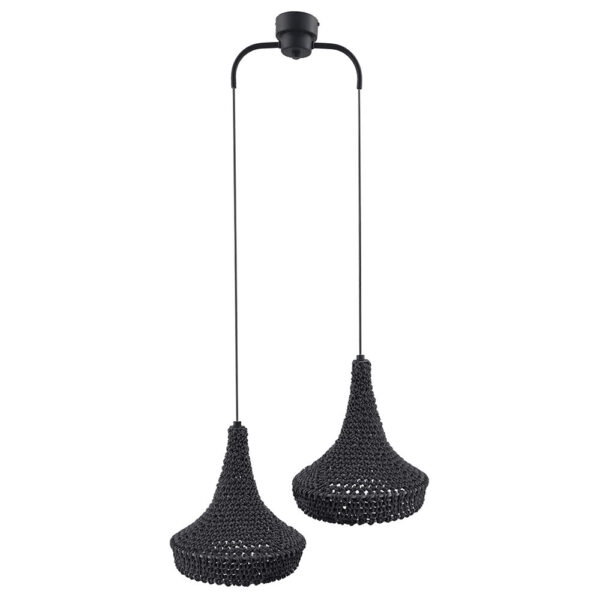 Lampa wisząca boho Antigo MAHAKA 2 – szara, 2 × E27 – 5182