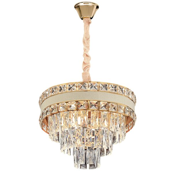 Lampa Wisząca z Kryształami G047-CP 40CM ZŁOTA