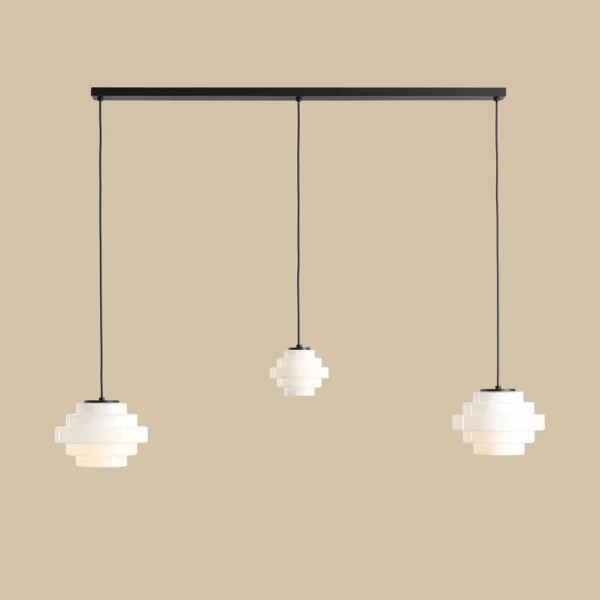 Lampa wisząca w stylu mid-century modern Aldex FILO 3 9020E_1 mlecznobiała 2×E27 + 1×G9