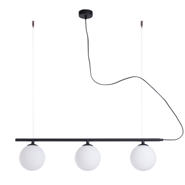 Lampa wisząca minimalistyczna Aldex BERYL GLASS 3 1006E_1 czarna 3×E14