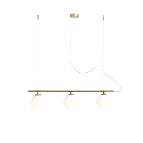 Lampa wisząca minimalistyczna Aldex BERYL GLASS 3 1006E_30 złota 3×E14