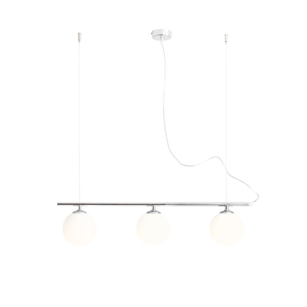 Lampa wisząca minimalistyczna Aldex BERYL GLASS 3 1006E_4 chromowana 3×E14