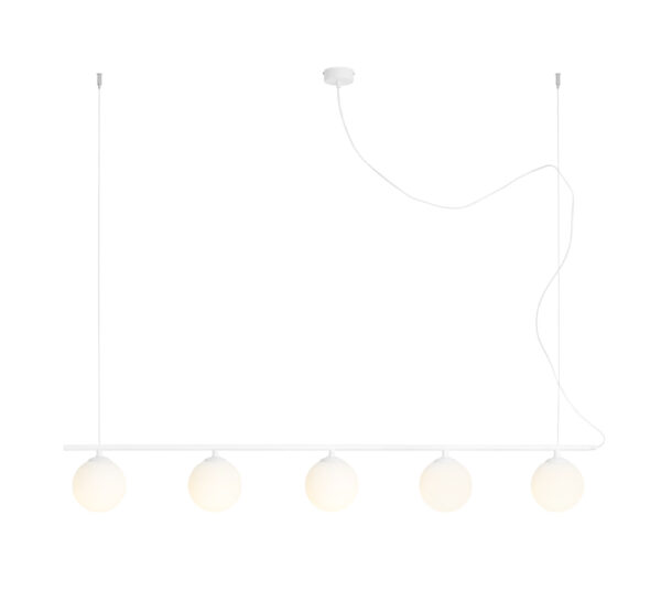 Lampa wisząca minimalistyczna Aldex BERYL GLASS 5 1006F biała 5×E14