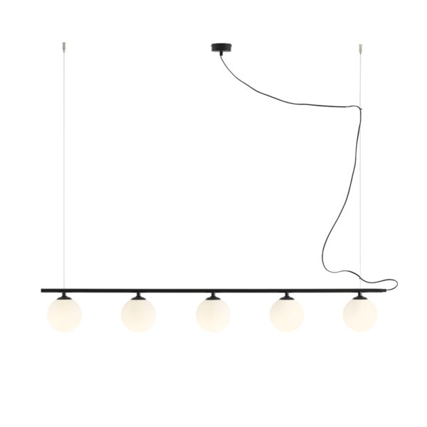 Lampa wisząca minimalistyczna Aldex BERYL GLASS 5 1006F1 czarna 5×E14