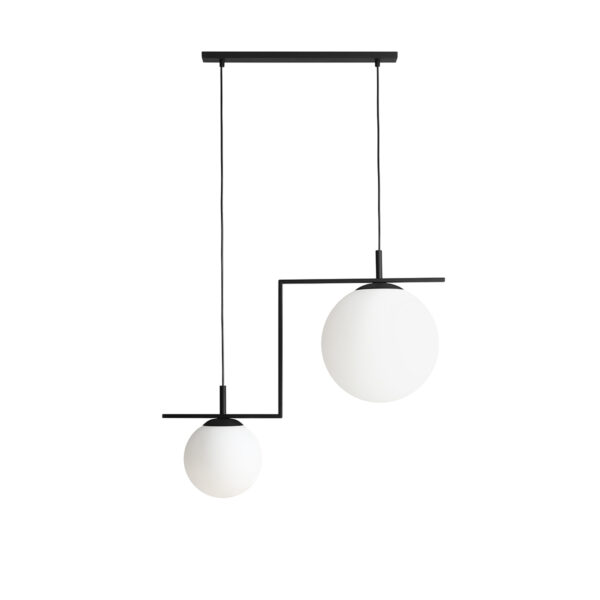 Lampa wisząca w stylu art déco Aldex ZAC 2 1038H1_2 czarna 2×E27