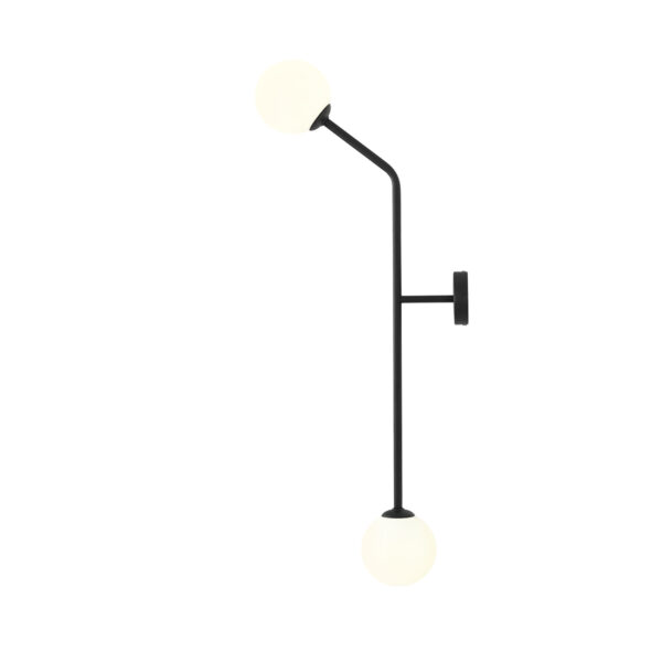 Kinkiet minimalistyczny Aldex PURE 2 PIONOWY 1064D1_2 czarny 2×E14
