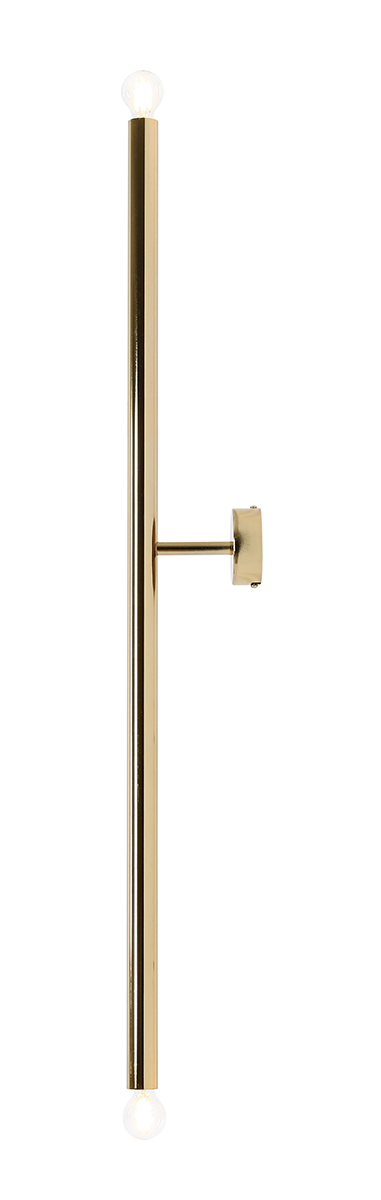 Kinkiet minimalistyczny Aldex TUBO 2 L 1072D30_L złoty 2×E14