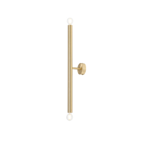 Kinkiet minimalistyczny Aldex TUBO 2 S 1072D40_S mosiężny 2×E14